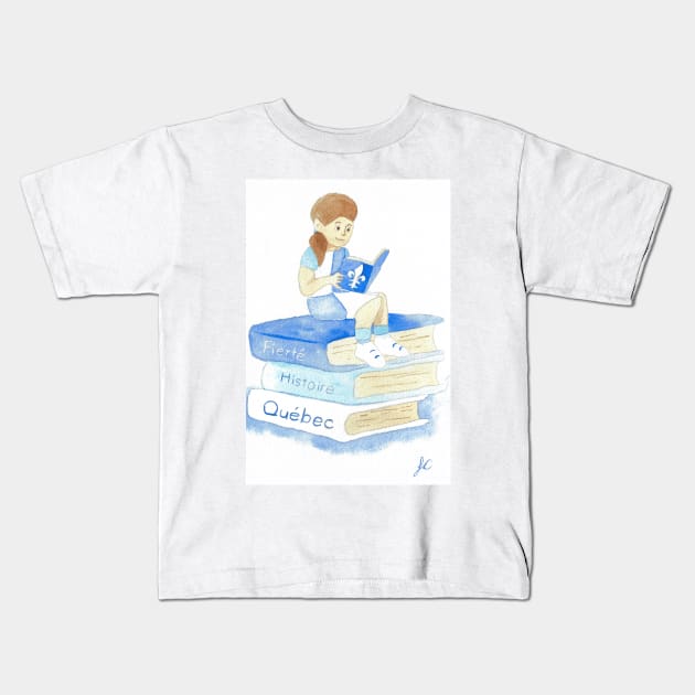 fete du quebec langue francaise lecture Kids T-Shirt by Oranjade0122